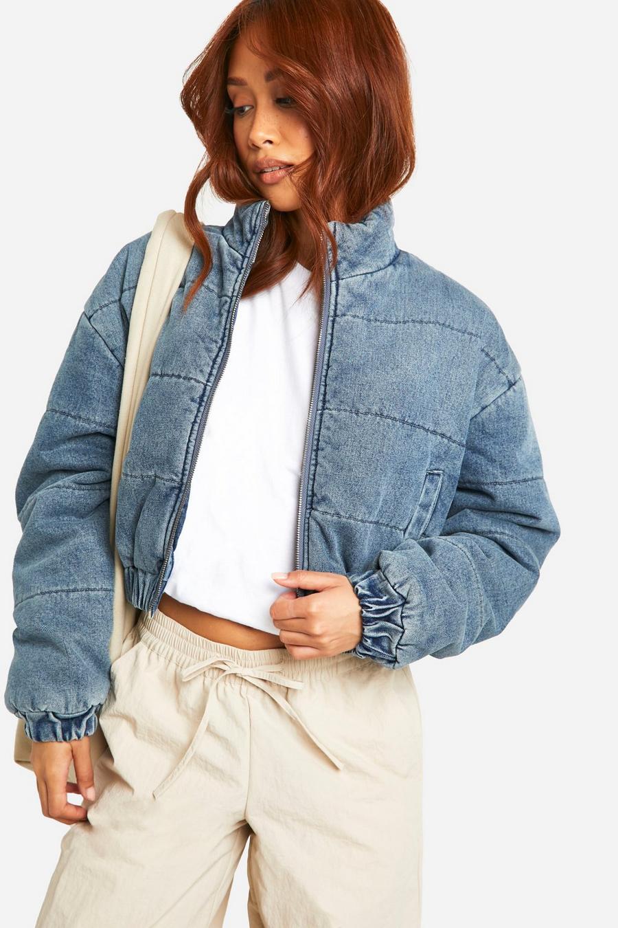 Denim Puffer Jacket | boohoo CA Denim Puffer Jacket | boohoo CA